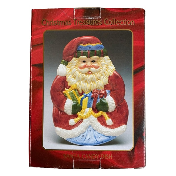 Christmas Treasures Collection Ceramic Santa Candy Dish ~ New in box - Picture 1 of 5